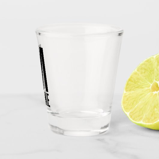 Modernes Personalisiertes Monogramm und Name Schnapsglas (Rechts)