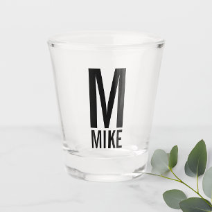 Modernes Personalisiertes Monogramm und Name Schnapsglas
