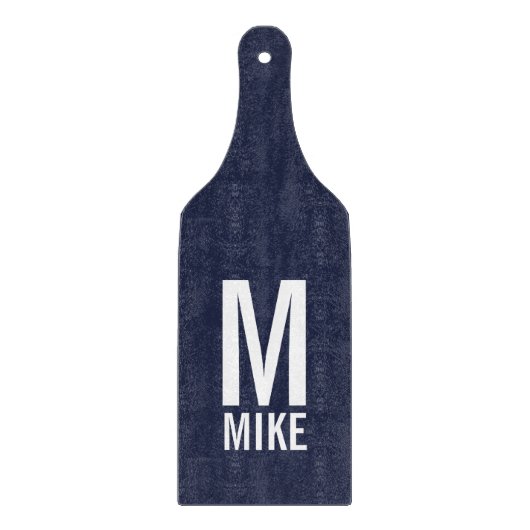 Modernes Personalisiertes Monogramm und Name Schneidebrett (Vorderseite)