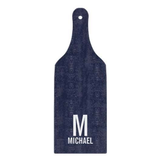 Modernes Personalisiertes Monogramm und Name Schneidebrett (Vorderseite)