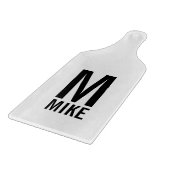 Modernes Personalisiertes Monogramm und Name Schneidebrett (Ecke)