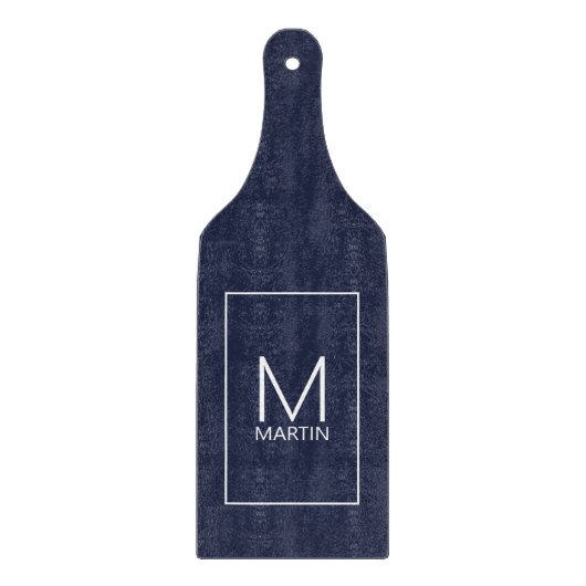 Modernes Personalisiertes Monogramm und Name Schneidebrett (Vorderseite)