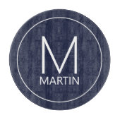 Modernes Personalisiertes Monogramm und Name Schneidebrett (Vorderseite)