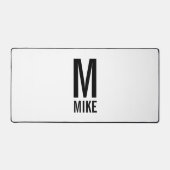 Modernes Personalisiertes Monogramm und Name Schreibtischunterlage (Vorderseite)