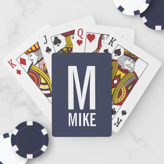 Modernes Personalisiertes Monogramm und Name Spielkarten