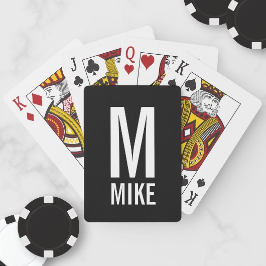 Modernes Personalisiertes Monogramm und Name Spielkarten