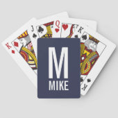 Modernes Personalisiertes Monogramm und Name Spielkarten (Rückseite)