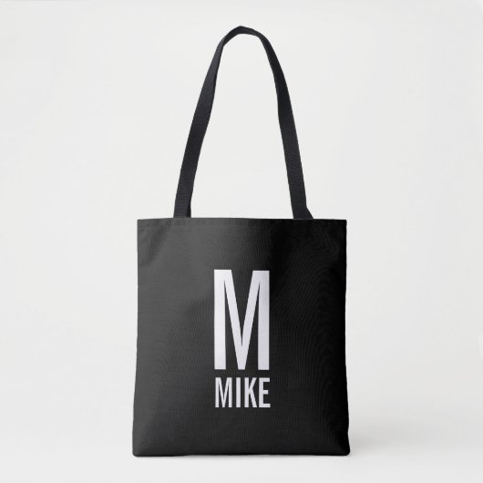 Modernes Personalisiertes Monogramm und Name Tasche (Vorderseite)