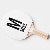 Modernes Personalisiertes Monogramm und Name Tischtennis Schläger (Seitenansicht)