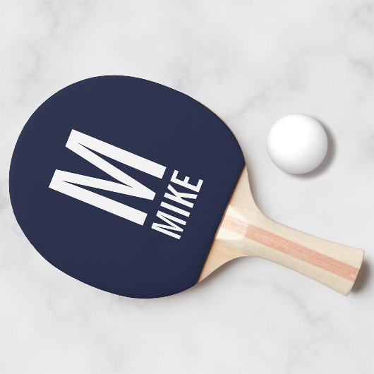 Modernes Personalisiertes Monogramm und Name Tischtennis Schläger