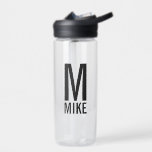 Modernes Personalisiertes Monogramm und Name Trinkflasche<br><div class="desc">Modernes Monogram Design mit personalisiertem Monogramm und Namen im modernen fett formatierten Sans Serif Schriftart Stil. Perfektes Geschenk für Vater,  Ehemann,  Großeltern und mehr.</div>