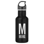 Modernes Personalisiertes Monogramm und Name Trinkflasche (Vorderseite)
