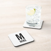 Modernes Personalisiertes Monogramm und Name Untersetzer (Rechte Seite)