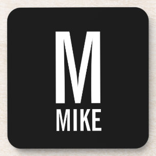 Modernes Personalisiertes Monogramm und Name Untersetzer