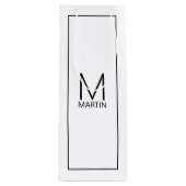 Modernes Personalisiertes Monogramm und Name Weing Geschenktüte Für Weinflaschen (Vorderseite)