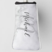 Modernes Personalisiertes Monogramm und Name Weiße Golf Headcover (Rotieren 90)