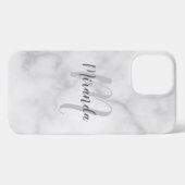 Modernes Personalisiertes Monogramm und Name Weiße iPhone Hülle (Rückseite (Horizontal))