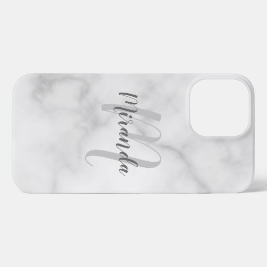 Modernes Personalisiertes Monogramm und Name Weiße iPhone Hülle (Rückseite (Horizontal))