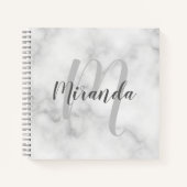 Modernes Personalisiertes Monogramm und Name Weiße Notizblock (Vorderseite)