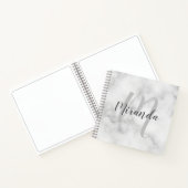 Modernes Personalisiertes Monogramm und Name Weiße Notizblock (Innenseite)