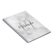 Modernes Personalisiertes Monogramm und Name Weiße Notizblock (Rechte Seite)