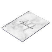 Modernes Personalisiertes Monogramm und Name Weiße Notizblock (Linke Seite)