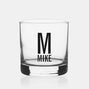 Modernes Personalisiertes Monogramm und Name Whiskyglas