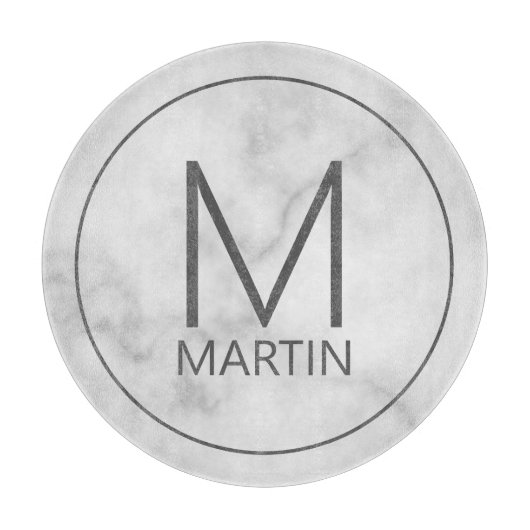 Modernes Personalisiertes Monogramm und Namensschn Schneidebrett (Vorderseite)