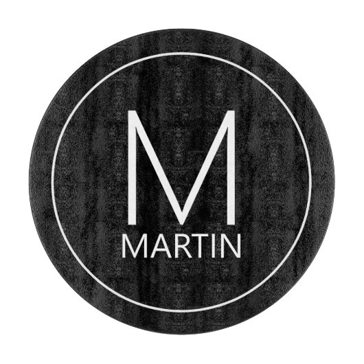 Modernes Personalisiertes Monogramm und Namensschn Schneidebrett (Vorderseite)