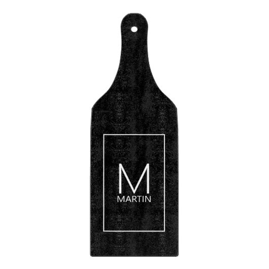 Modernes Personalisiertes Monogramm und Namensschn Schneidebrett (Vorderseite)
