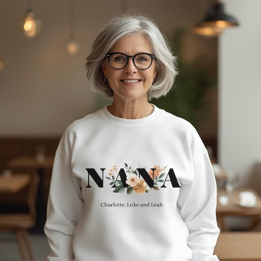 Modernes Personalisiertes Nana-Blumen-Geschenk Sweatshirt