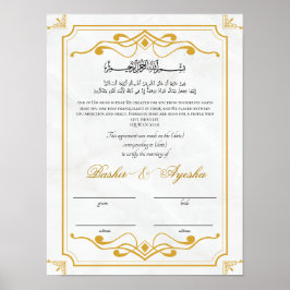 Modernes Personalisiertes Nikkah-Heiratzeugnis Poster