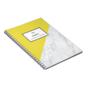 Modernes Personalisiertes Notebook aus weißem Marm Notizblock (Rechte Seite)