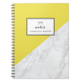 Modernes Personalisiertes Notebook aus weißem Marm Notizblock (Vorderseite)