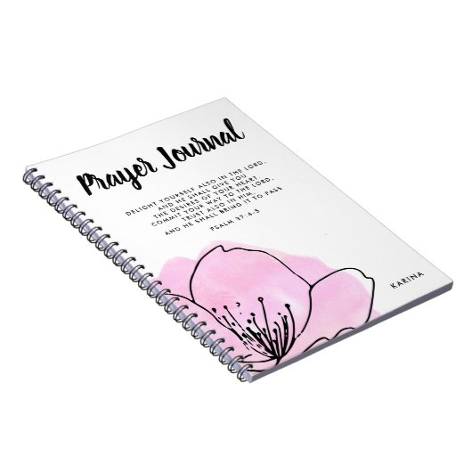 Modernes Personalisiertes Pink & Black Praetjourna Notizblock (Rechte Seite)