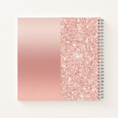 Modernes Personalisiertes Rose Gold Sparkor Gästeb Notizblock (Rückseite)