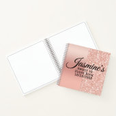 Modernes Personalisiertes Rose Gold Sparkor Gästeb Notizblock (Innenseite)