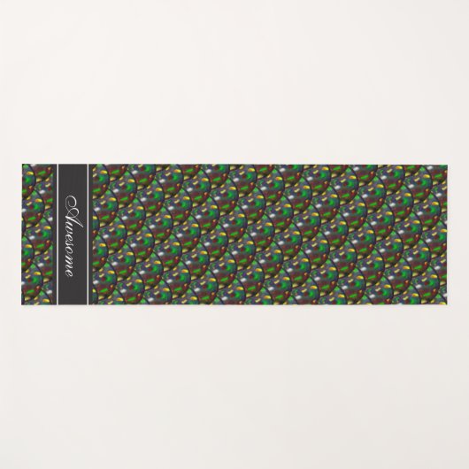 Modernes, Personalisiertes Schwarzopal-Jewel-Muste Yogamatte (Vorderseite (Horizontal))