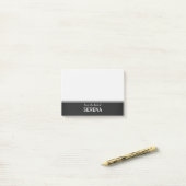 Modernes personalisiertes Schwarzweiss-4" x 3" Post-it Klebezettel (Auf Schreibtisch)