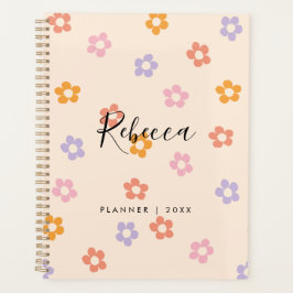 Modernes Personalisiertes Script Monogram Floral 2 Planer