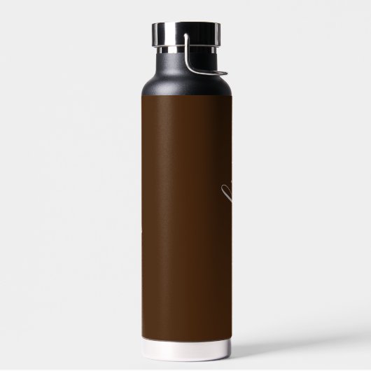 Modernes Personalisiertes Skript schwarz und braun Trinkflasche (Links)