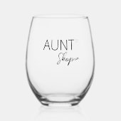 Modernes Personalisiertes Tante-Geschenk Weinglas Ohne Stiel (Vorderseite)