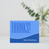 Modernes, Personalisiertes und schicke "Danke!" Po Postkarte (Stehend Vorderseite)