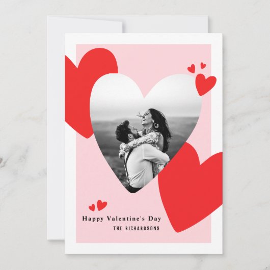 Modernes Personalisiertes Valentinstag-Foto Feiertagskarte (Vorderseite)