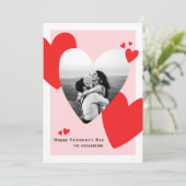 Modernes Personalisiertes Valentinstag-Foto Feiertagskarte (Stehend Vorderseite)