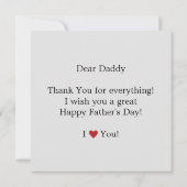 Modernes Personalisiertes Vatertagsgrüßen (Rückseite)