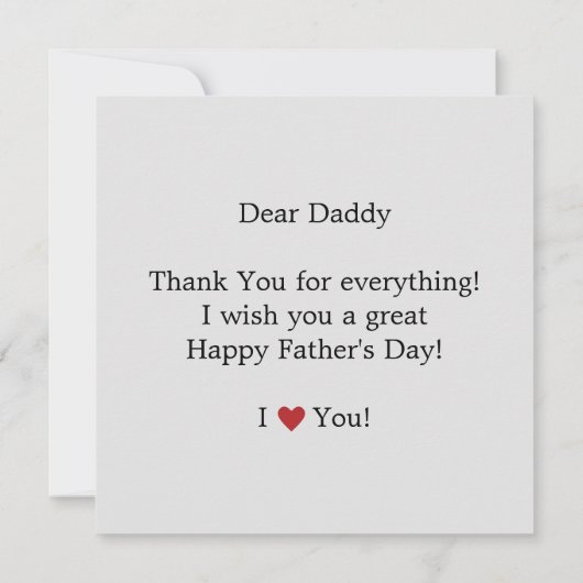 Modernes Personalisiertes Vatertagsgrüßen (Rückseite)