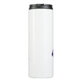 Modernes Personalisiertes Weiß und Lila Blumen Thermosbecher (Rückseite)