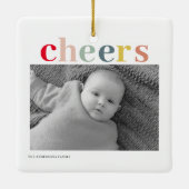 Modernes persönliches Foto | Farbige Beifall Keramikornament (Rückseite)