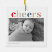 Modernes persönliches Foto | Farbige Beifall Keramikornament (Vorderseite)